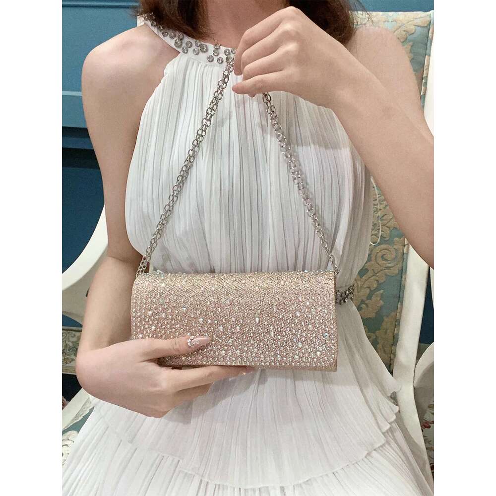 Elegant Fashionable Sparkling Rhinestone Dinner Exquisite And Luxurious Shoulder Bag, Banquet Party Ball Envelope Bag