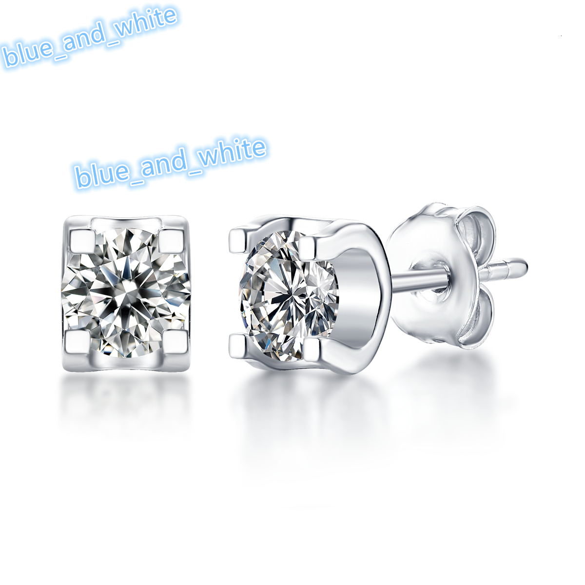 0.5CT Moissanite Earring Studs Designs New 18K White Gold Plated Moissanite Diamond Earrings