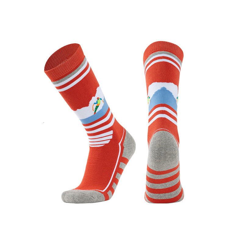 Merino wool for women's warm winter boots, work padded socks, outdoor mid length striped hiking socks