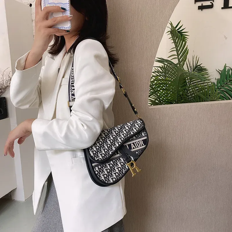 handbag designer bag saddle bag womens crossbody classic shoulder bag printed letters