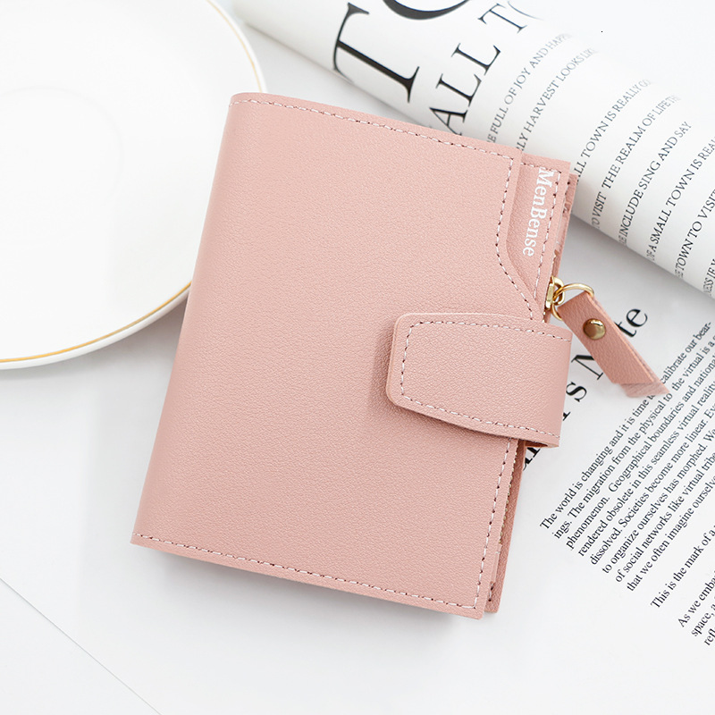 Designer Wallet Korean Version New Women S Wallet Short Simple Button Zipper Coin Purse Solid Color Hand Held Bag Card Bag Luxury Wallet Key Pouch