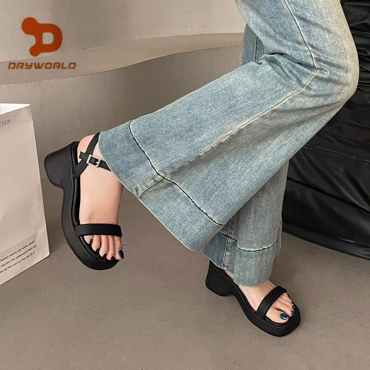 New 2024 New Chunky Women Sandals Fashion Open Toe Thick Heel Ladies Outdoor Beach Sandal Summer Women's Shoes 8283 's