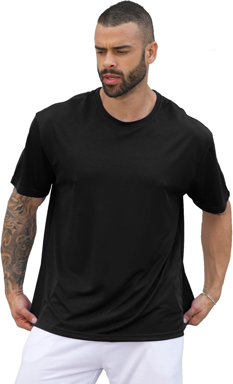 5 Pack Men's T-Shirts Short Sleeve Crew Neck Tops Mesh Dry Fit Athletic Tee Shirts for Gym Workout Running