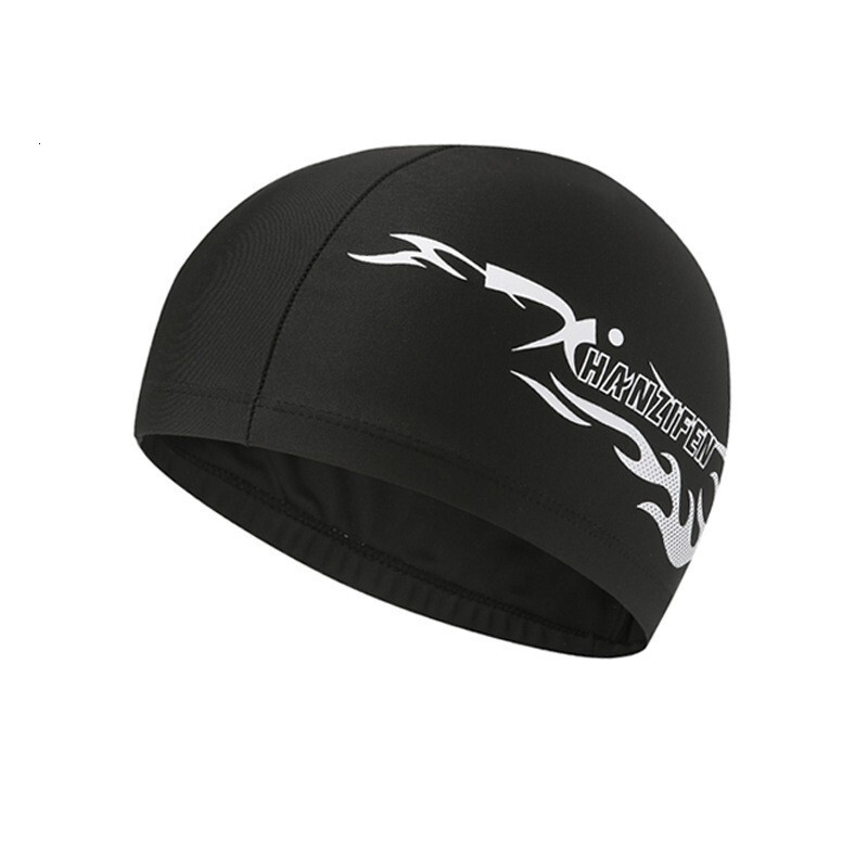 Adult cap with flame print breathable swimming cap, comfortable and not too tight on the head