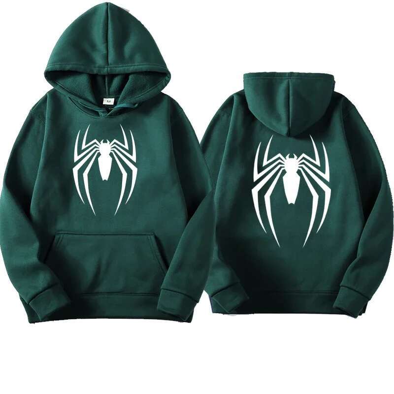 fashion New Street Fashion Spider Print Sweatshirt Fleece Ladies Casual Funny Loose Hoodie spiderman Men's clothing fashion clothing women