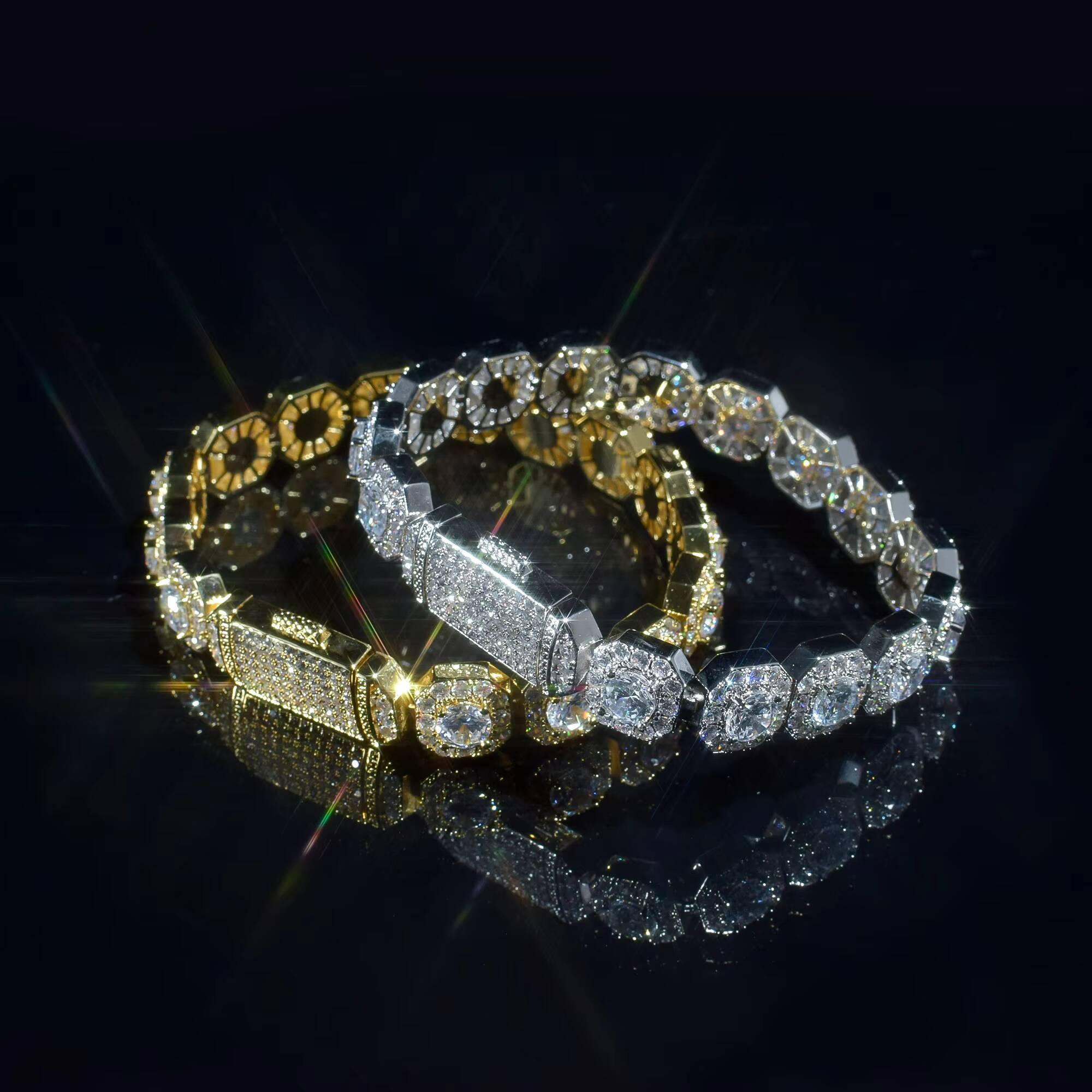 Iced Out Heart Shape CZ Diamond Chain Jewelry for Women Cluster Tennis Bracelet