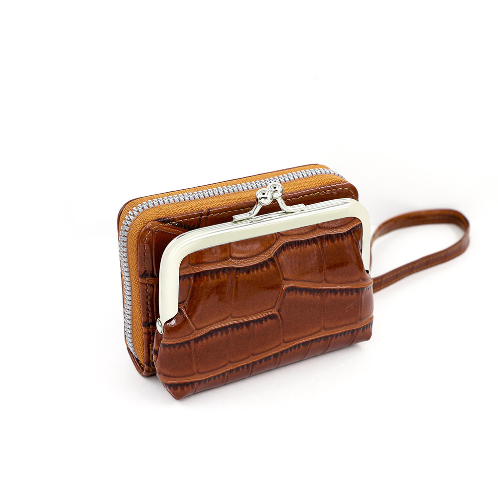 Designer Wallet Stone Patterned Lacquered Leather Women S Hand Held Organ Coin Purse With Multiple Card Slots And Metal Clip Buckles Luxury Wallet Key