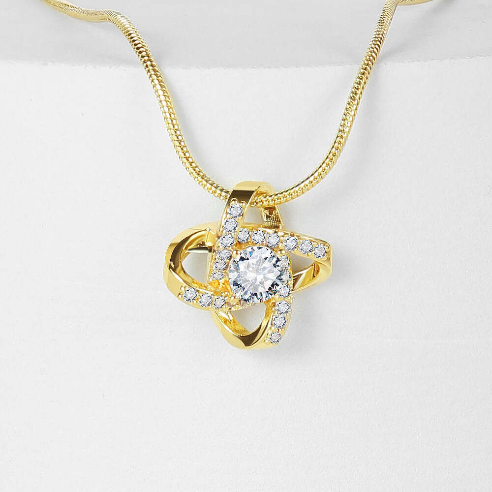 Love Suower Copper Set Zircon Necklace for Women, Light , Small Popular, High Grade, Collar Chain, Sweet and Versatile Jewelry