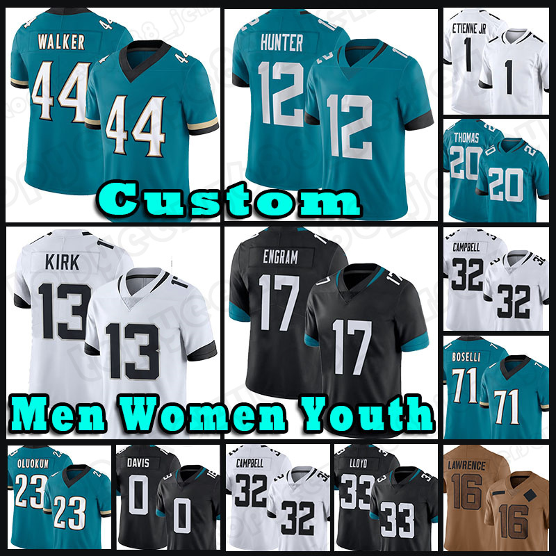 Trevor Lawrence Jerseys Travon Walker Football Travis Hunter Evan Engram Travis Etienne Jr Josh Hines-Allen Kirk Devin Lloyd Tyson Campbell Tony Boselli Gabe Thomas