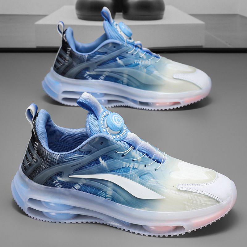 2025 New Rotary Buckle Sneakers for Men's Fashionable Breathable Mesh Designer Shoes Teenagers Sports Casual Shoes