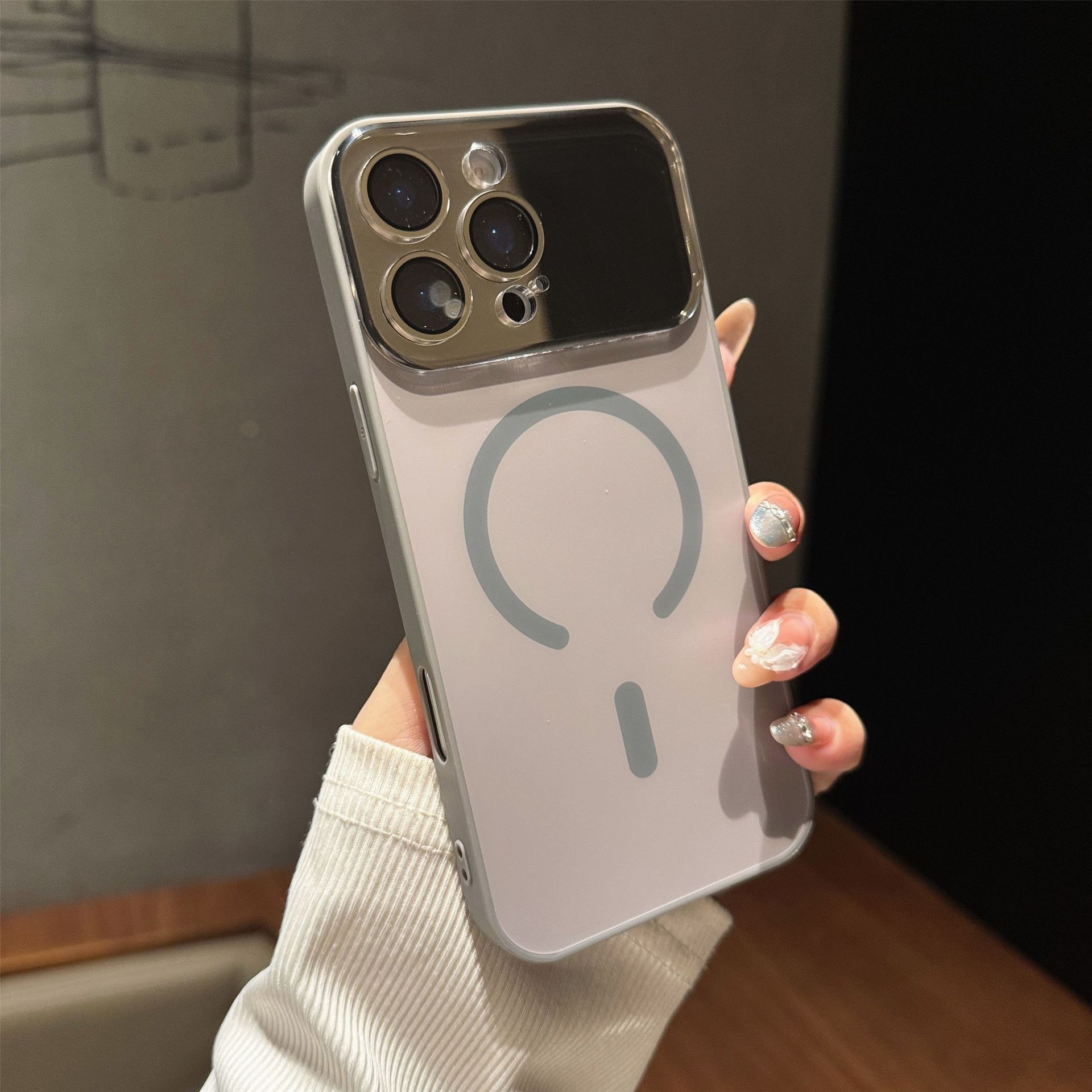 Large Window Matte Skin Feel Magnetic Phone Case iPhone 17 Pro Max Compatible with Apple 16/15 Macaron Hard Case