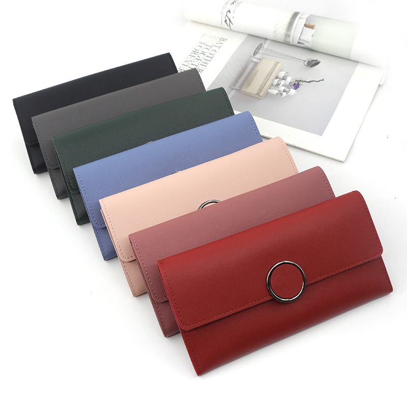 Designer Wallet New Women S Long Korean Edition Minimalist Handheld PU Fold Buckle Zero Wallet Multi Card Bag Luxury Wallet Key Pouch