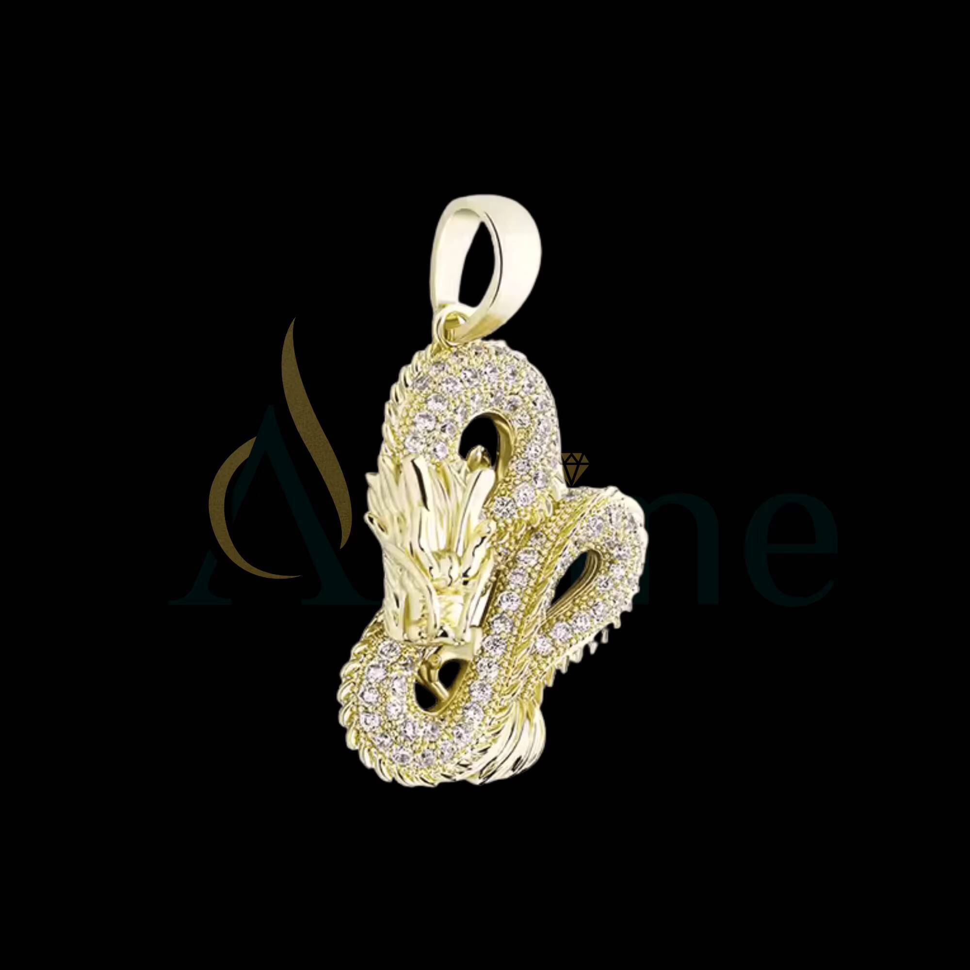 Jewelry Diamond Pendant Cultural Chinese Dragon Pendant Necklace Hip Hop Urban Jewelry