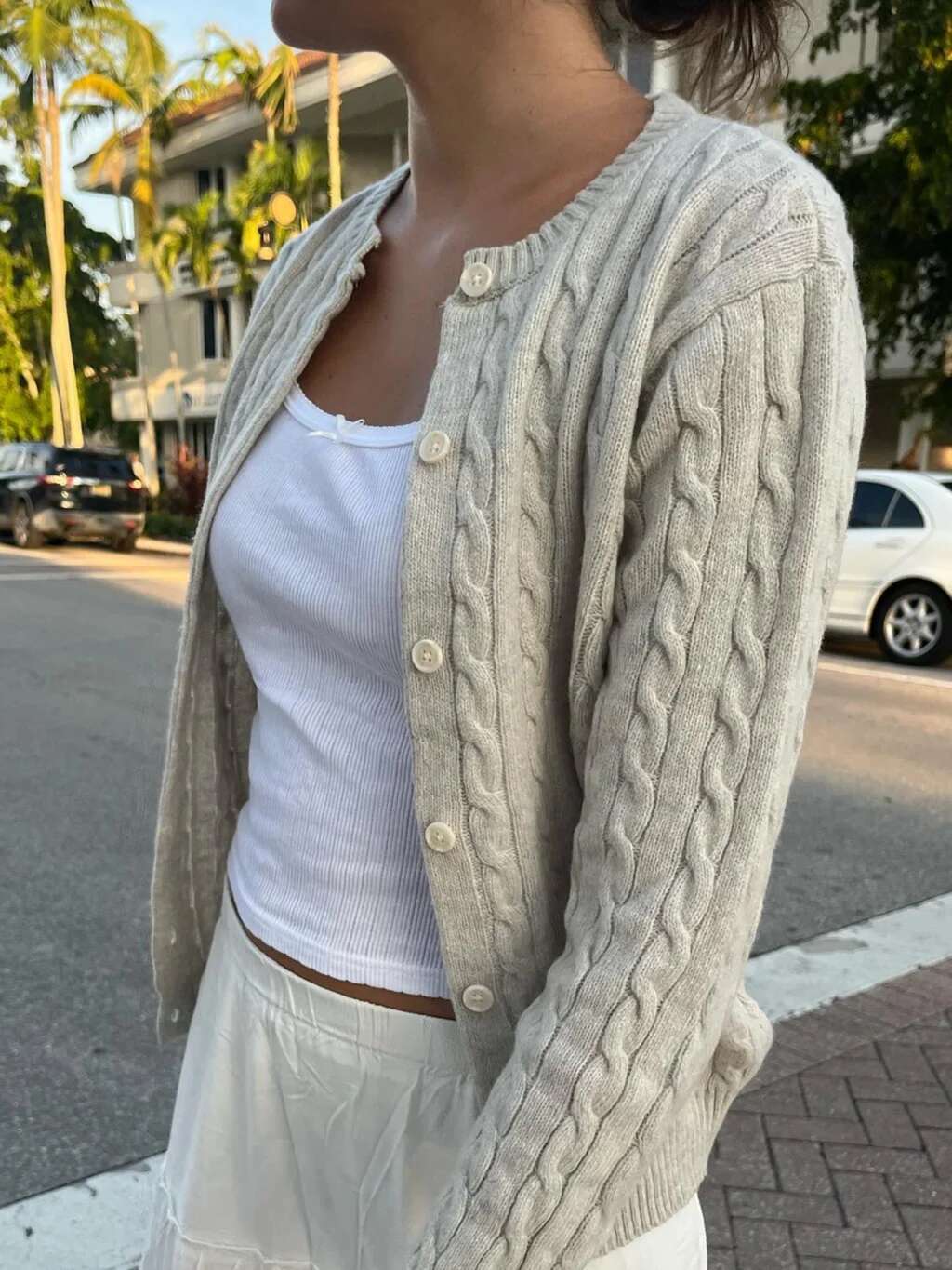 Twisted Flower Chic Cardigan Sweater Woman Round Neck Long Sleeve Single Breasted Cotton Outerwear Autumn Casual Loose Sweaters fashion clothing women