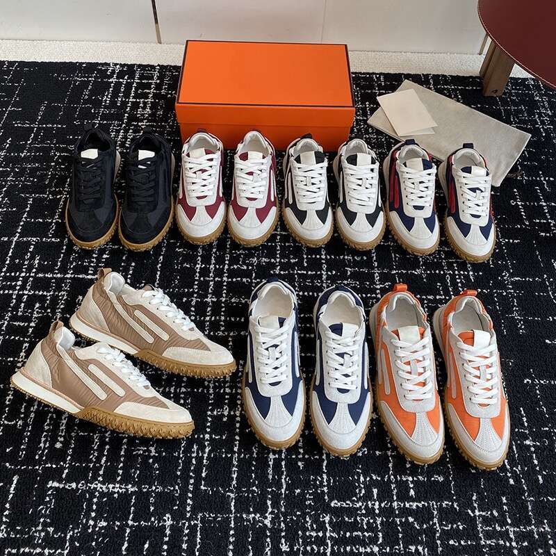 Technical Canvas & Suede Leather Runner Sports Goatskin Trainer Man Party Dress High Quality Daily Wear Casual Walking casual shoe Excellent Men Jet Sneaker Shoes