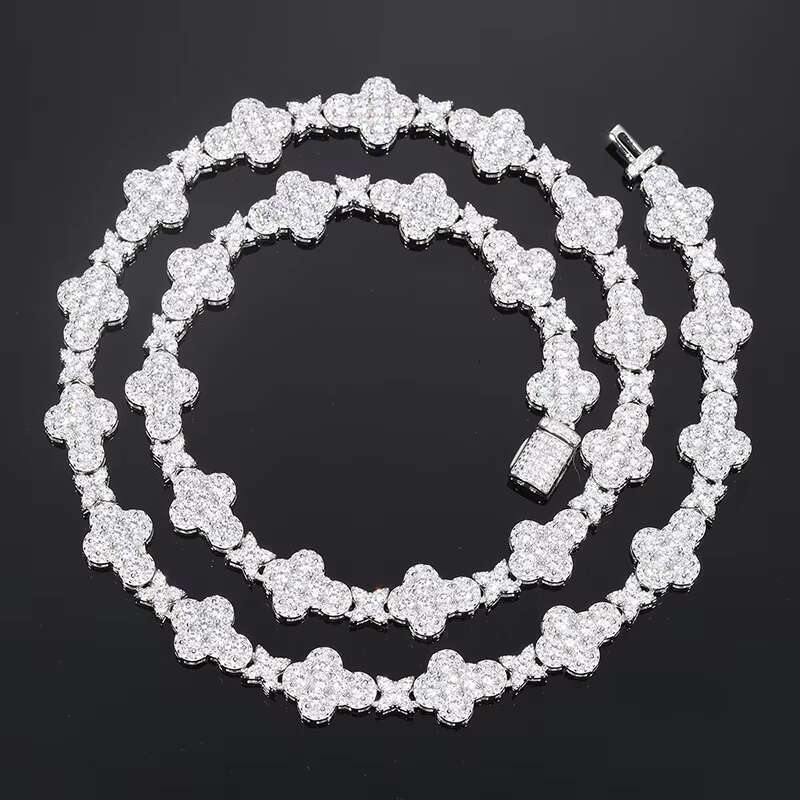 Certified 10mm 925 Sterling Silver Moissanite Cross Cuban Link Necklace Rhodium Plating Exquisite Diamond Tester Pass Weddings