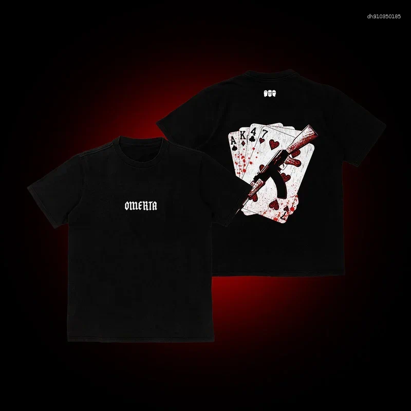 Mens T Shirts Omerta 47 Boxing Fan Print Loose Crew Neck T-shirt Can Be Paired With A Sporty Fashion For Both Men And Women