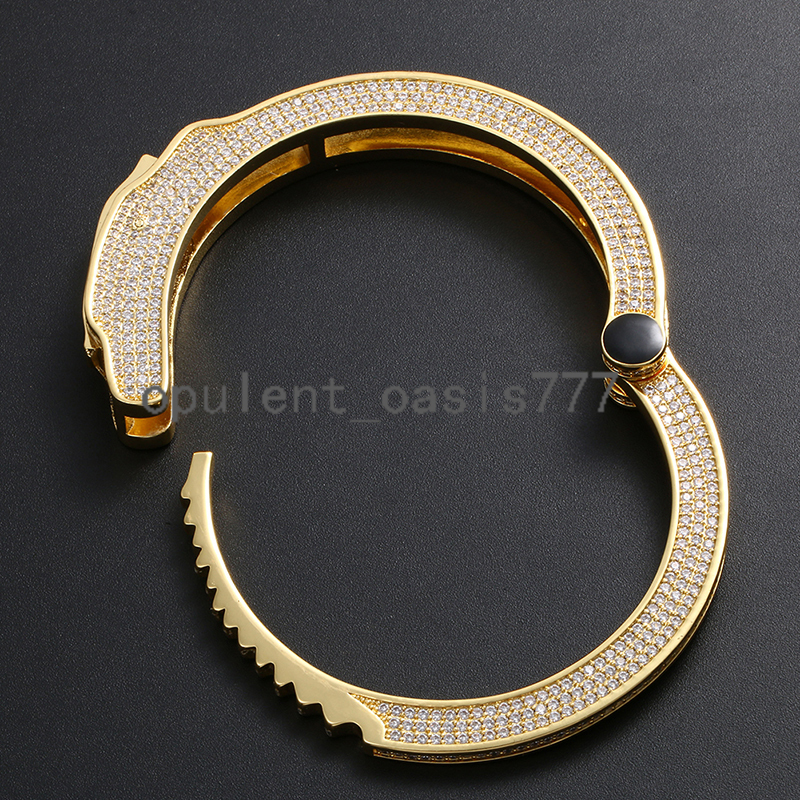 Big Size Ice Out Handcuff Cuff Bracelet Restraint Hip Hop Jewelry