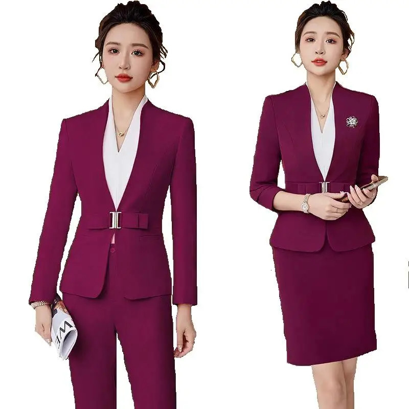 Womens sports pants set long sleeved uniform elegant womens business formal work oversized 3XL 250530