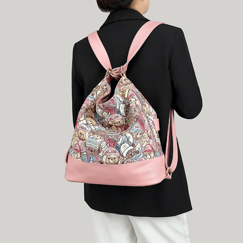 Fashion trend multifunctional womens shoulder bag handbag womens comfortable PU leather backpack women 250427