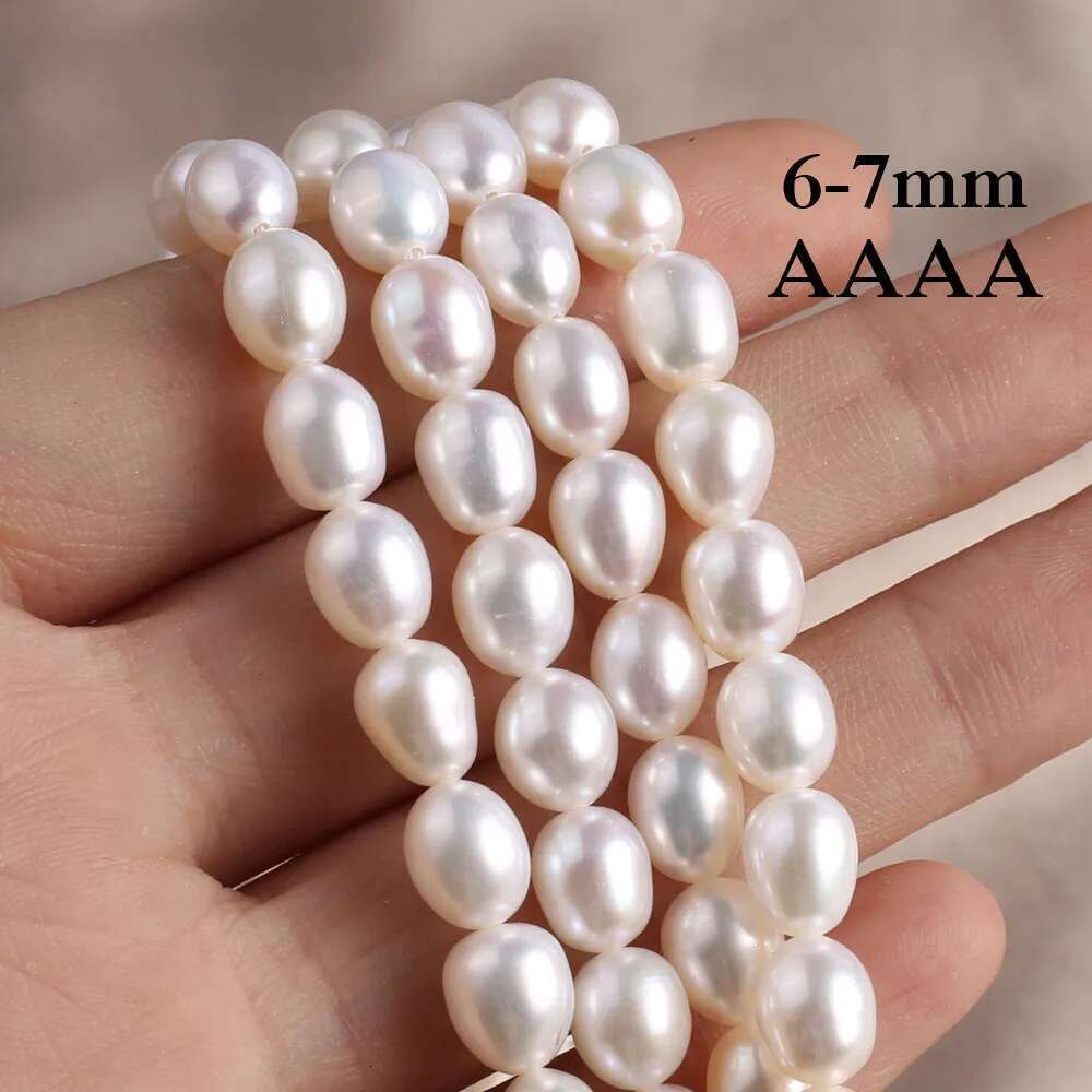 AAAA 6-7Mm 100% High Quality Natural Freshwater Pearls Rice Spacer Beads For Jewelry Making DIY Necklace Bracelet Accessories