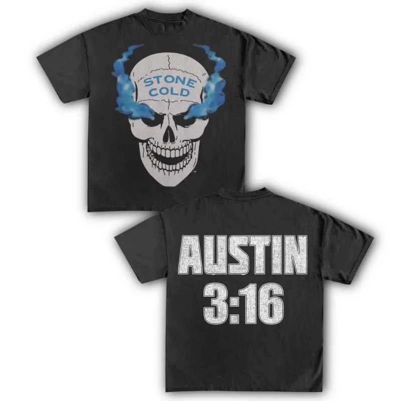 Stone Cold Austin 316 Wrestling Cotton Womens Neutral Fans Short Sleeve Top Summer Retro Printed T-shirt S25429