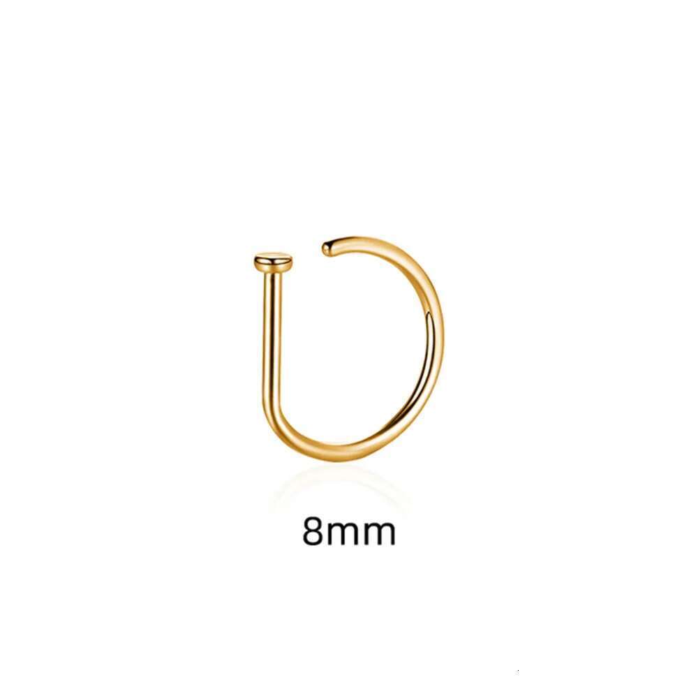 Women Men Fake Piering Ring Earrings Fashion Punk Non Piercing Nose Clip Stainless Steel Perforation Septum Body Jewelry