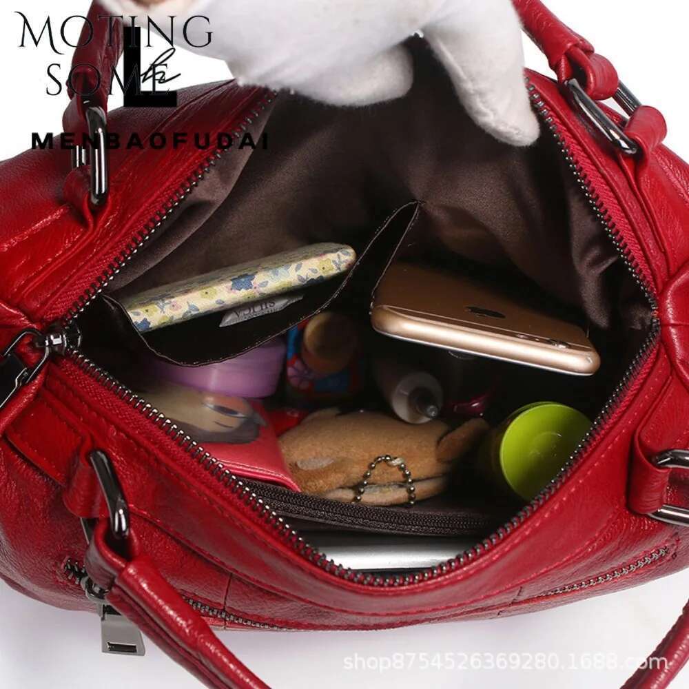 Motingsome Soft Cowhide Messenger Bag Women Leisure Handbag Crossbody Lady Flap Casual Daily Purse Top Handle Tote 2024