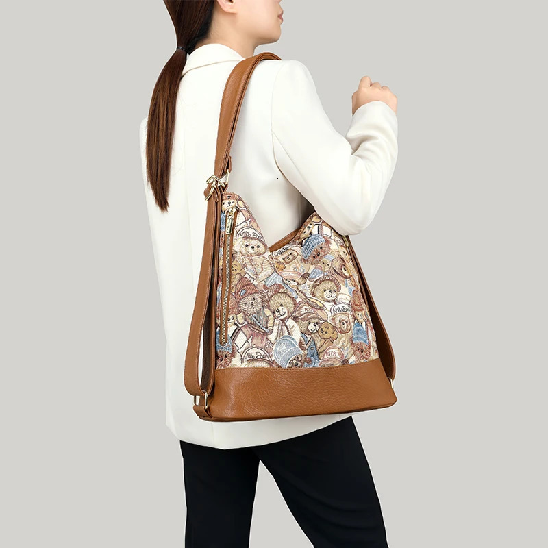 Fashion trend multifunctional womens shoulder bag handbag womens comfortable PU leather backpack women 250427