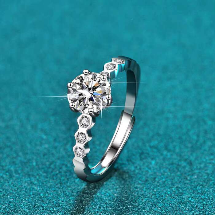 Wholesale Moissanite Diamond 925 Sterling Silver Ring for Women