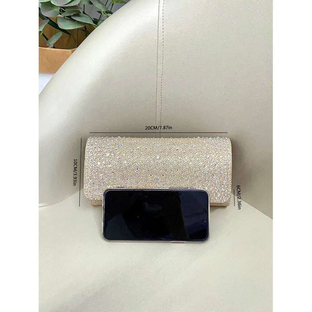 Elegant Fashionable Sparkling Rhinestone Dinner Exquisite And Luxurious Shoulder Bag, Banquet Party Ball Envelope Bag