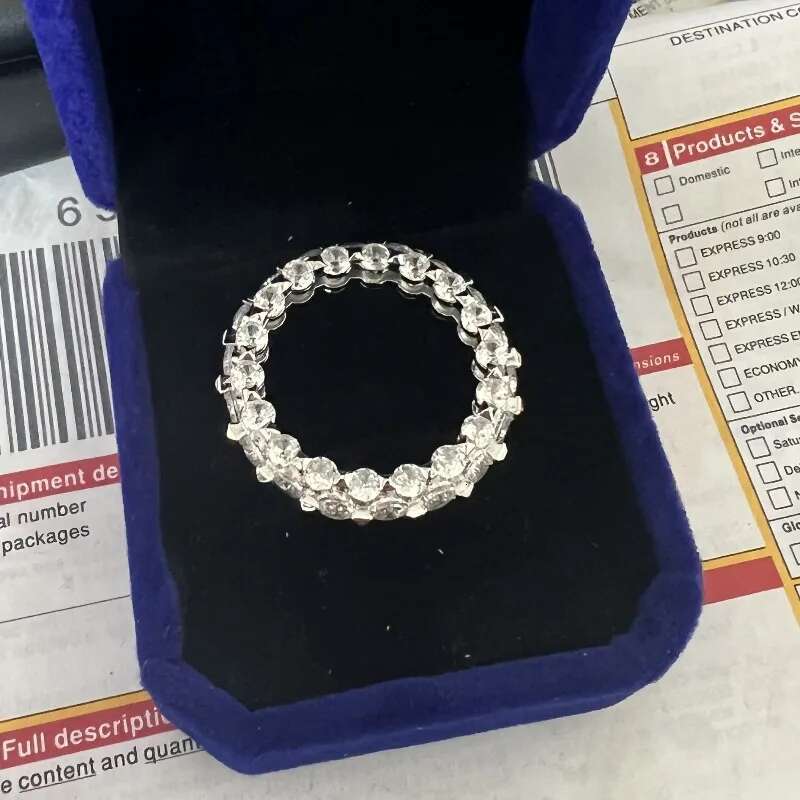 Eternity Lab Diamond Ring 925 sterling silver Jewelry Engagement Wedding band Rings for Women Bridal Fine Party Gift