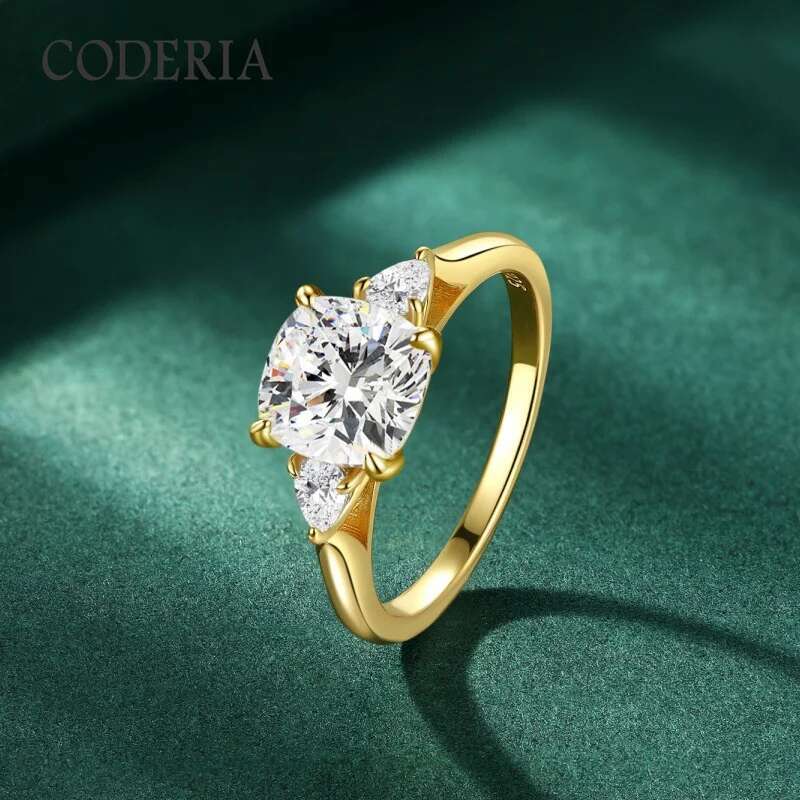 Fat Square Cut 2.5CT 8*8mm Moissanite Wedding Rings for Women 925 Sterling Silver Diamond Ring Engagement Band Jewelry
