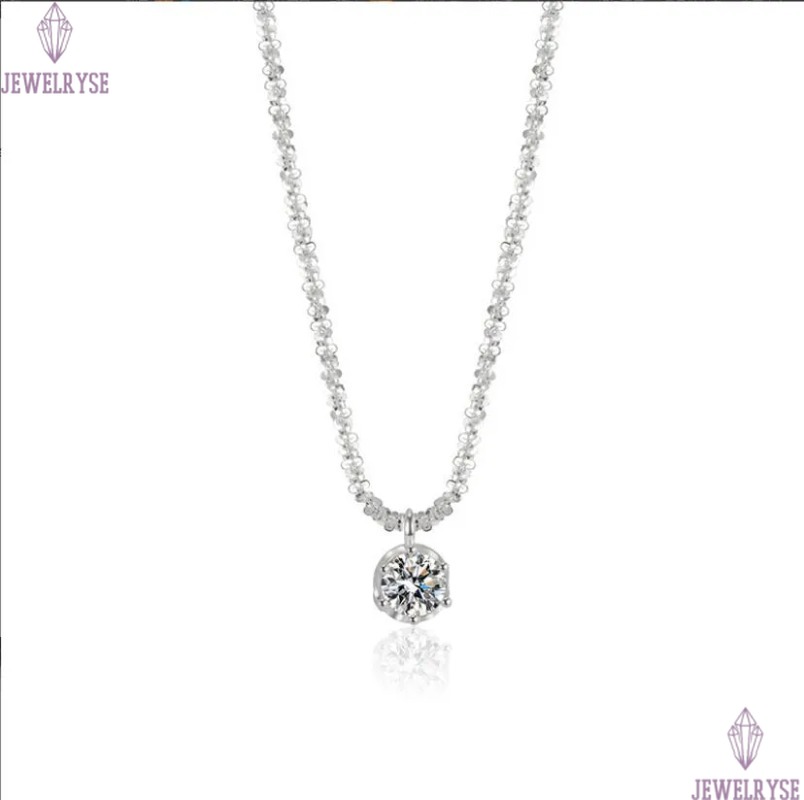 2024 Ins Sparkling Glittering Crown Pendant Solitaire Simple Fine Jewelry Real 100% 925 Sterling Sillver Moissanite Diamond Party Women Wedding Beach 