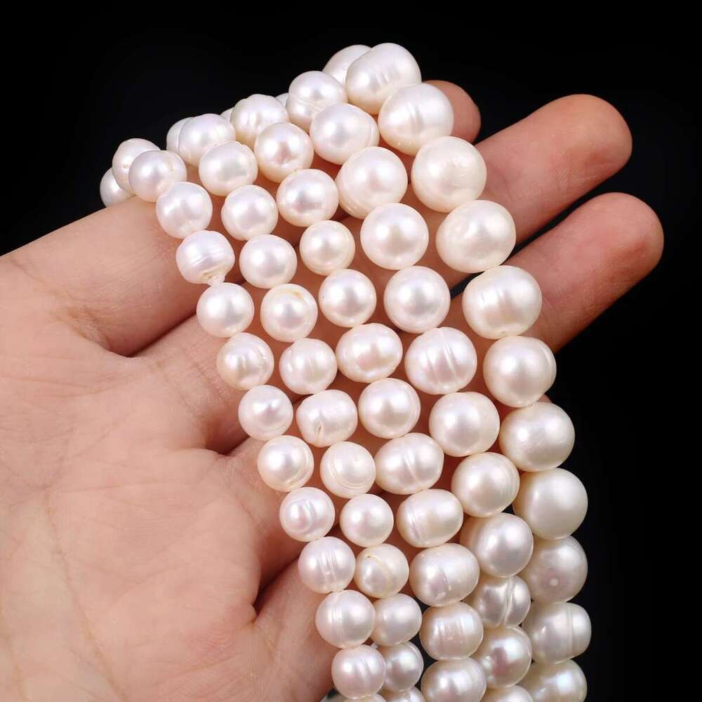 1String A/Aa Natural Freshwater Pearl Near Round Beads Charms For DIY Women Men Necklace Bracelets Jewelry Making Accessories
