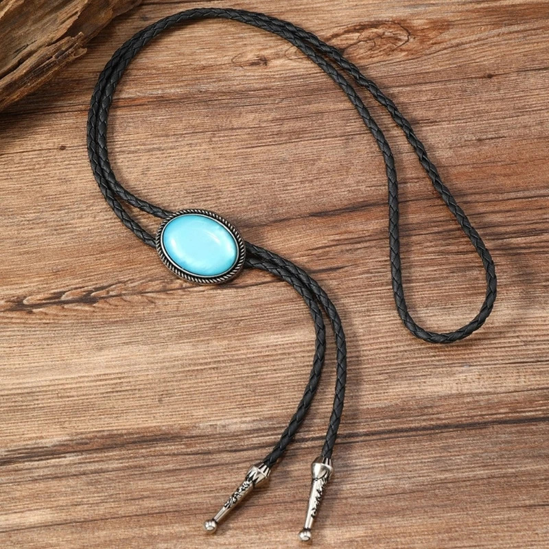 Delicate Gemstones Bolo Tie Cowboy Necktie Western Bolo Tie for Shirt 250430