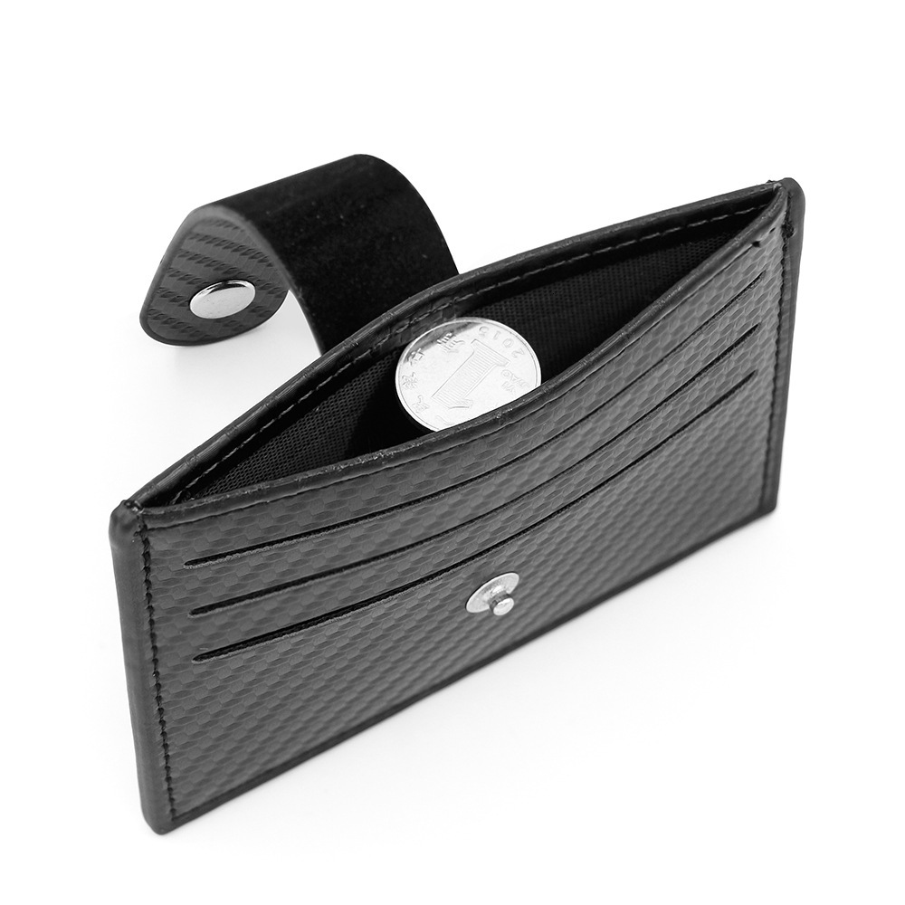 Designer Wallet Trendy Carbon Fiber Pattern Men S Buckle Thin Design Portable Small Bag Card Holder Coin Wallet Luxury Wallet Key Pouch