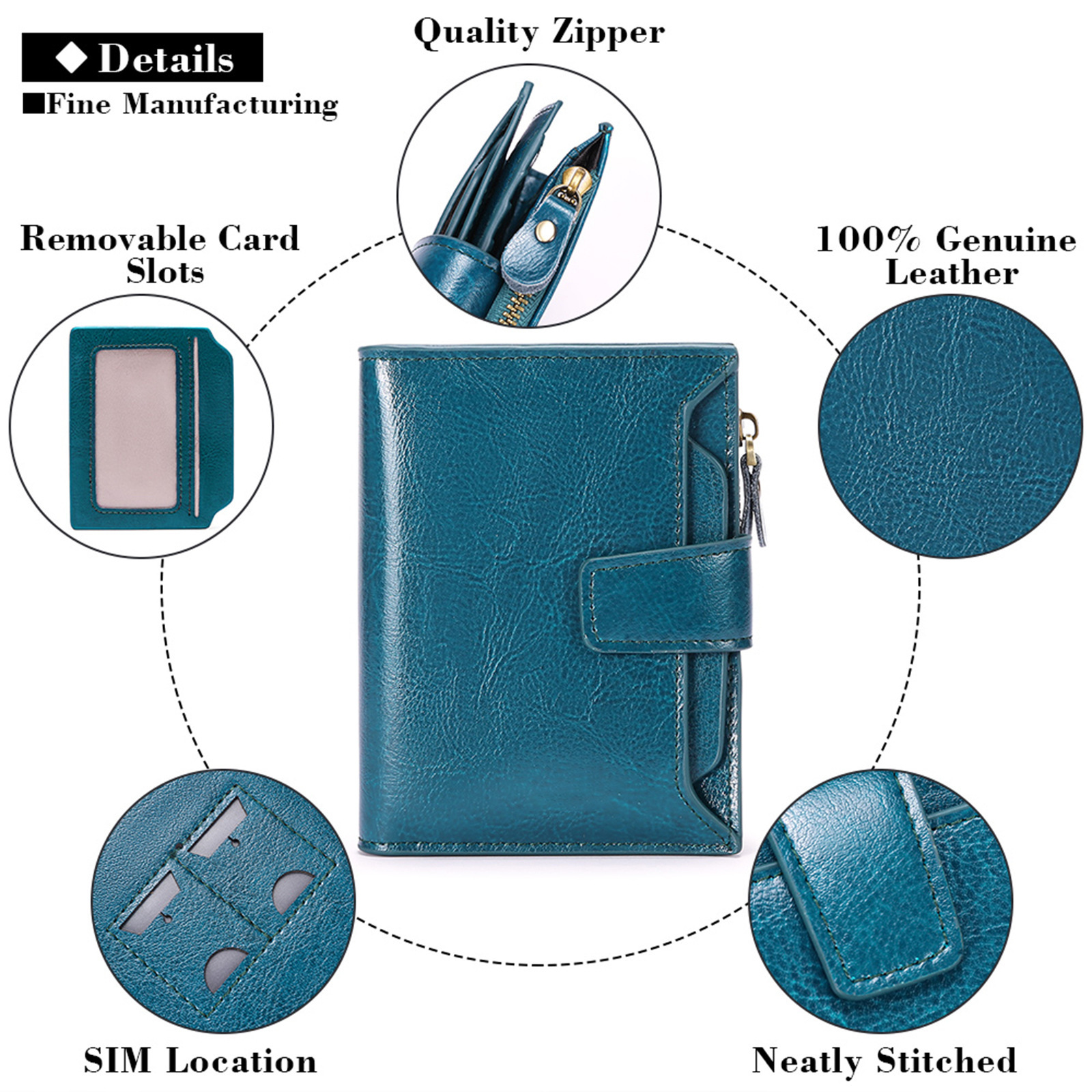 Designer Wallet Oil Wax Genuine Leather Short Multi Functional Zipper Women S Wallet Large Capacity Card Clip Zero Wallet Luxury Wallet Key Pouch