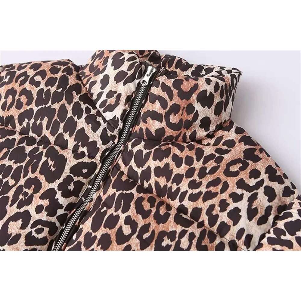 Kar&Otza New women's French design with a sense of style fashion, versatile leopard print and cotton jacket