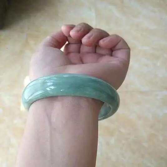 Natural Retro Bangle For Women Green Ice Species Jade Bracelet