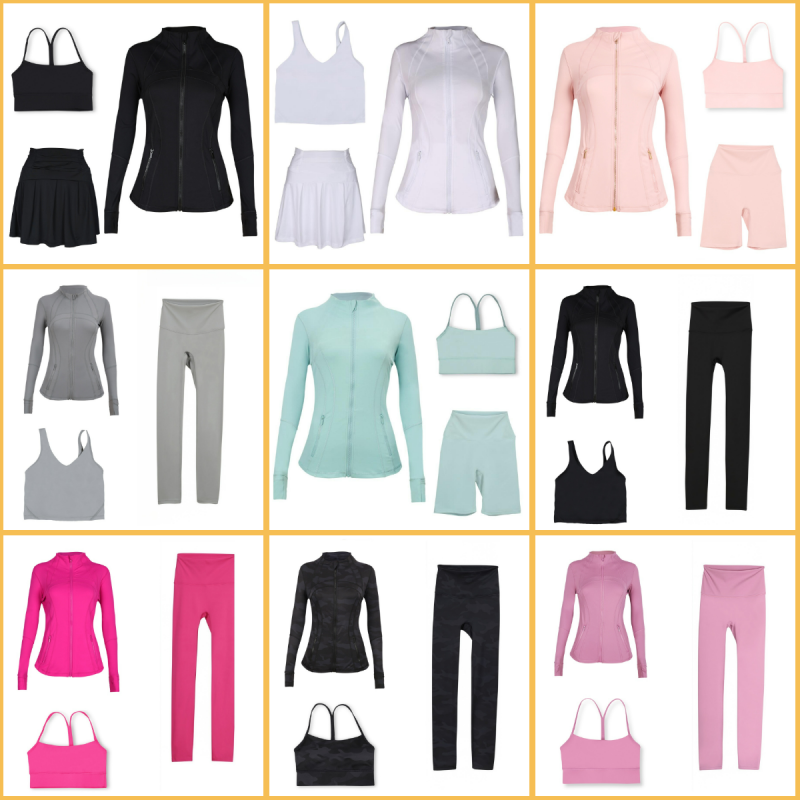 Workout Women Yoga Sets jackets bra leggings Fiess High Waist Sports Jackets Zip Up Coat Elastic Sportsweat yogawomen sets Outfits Pants Gym Suits set