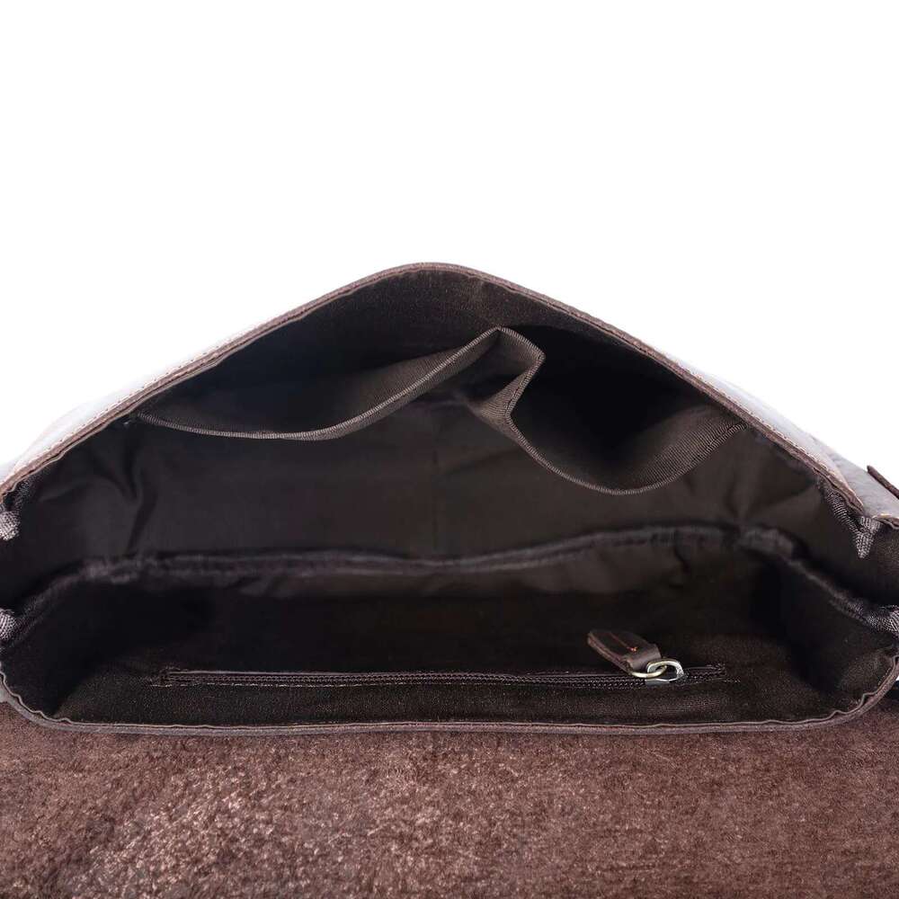 Vintage Genuine Men's 11" Messenger Crossbody Bags Crazy Horse Cowhide Shoulder Bag Top Layer Leather Fashion Casual