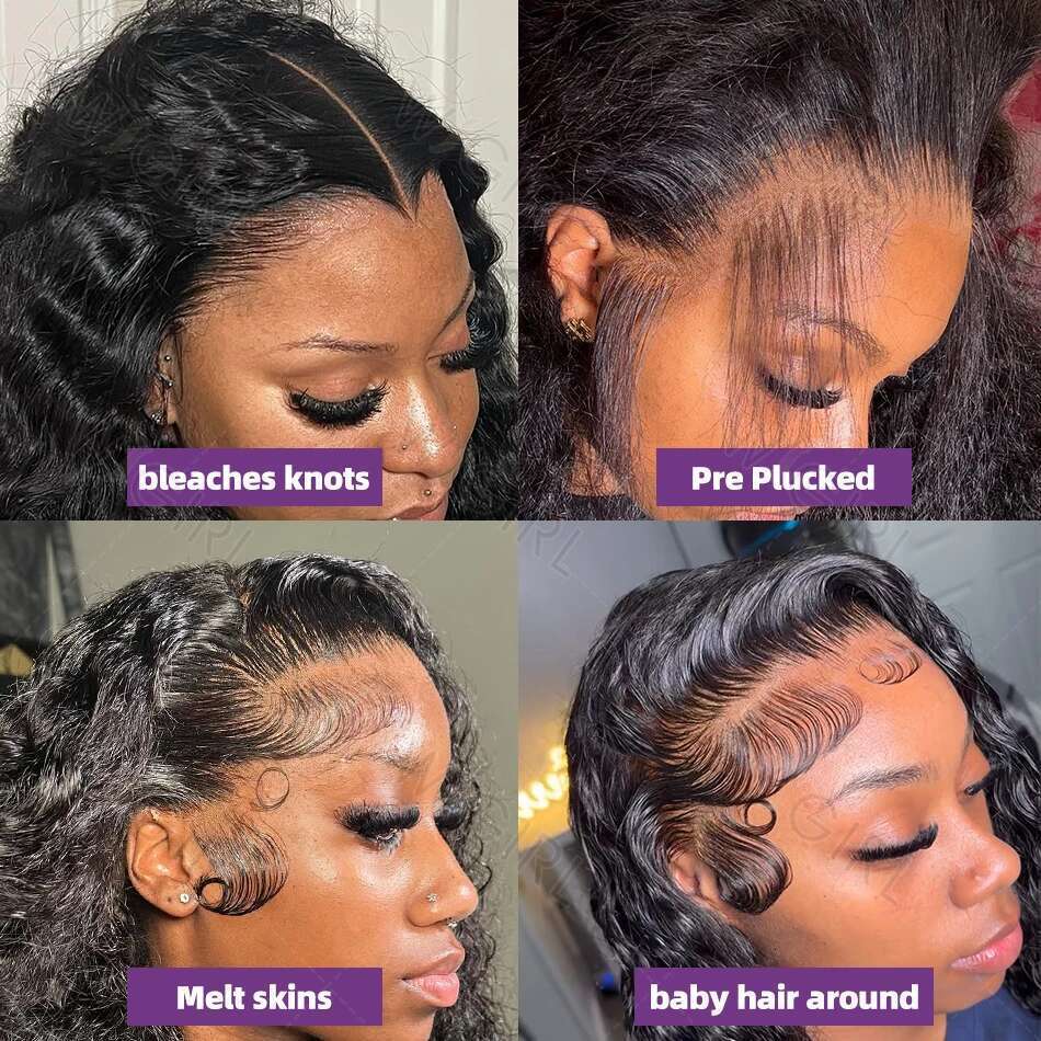 Deep Wave 13X6 HD Frontal Brazilian Curly Lace Front Human Hair 5X5 Closure Wig For Women
