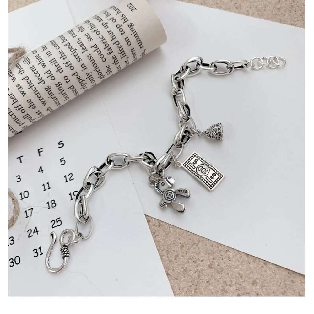 Personality Lovely Horse Fish Head & Dollar Tag Thai Sier Ladies Bracelet Jewelry Women Cheap Gifts