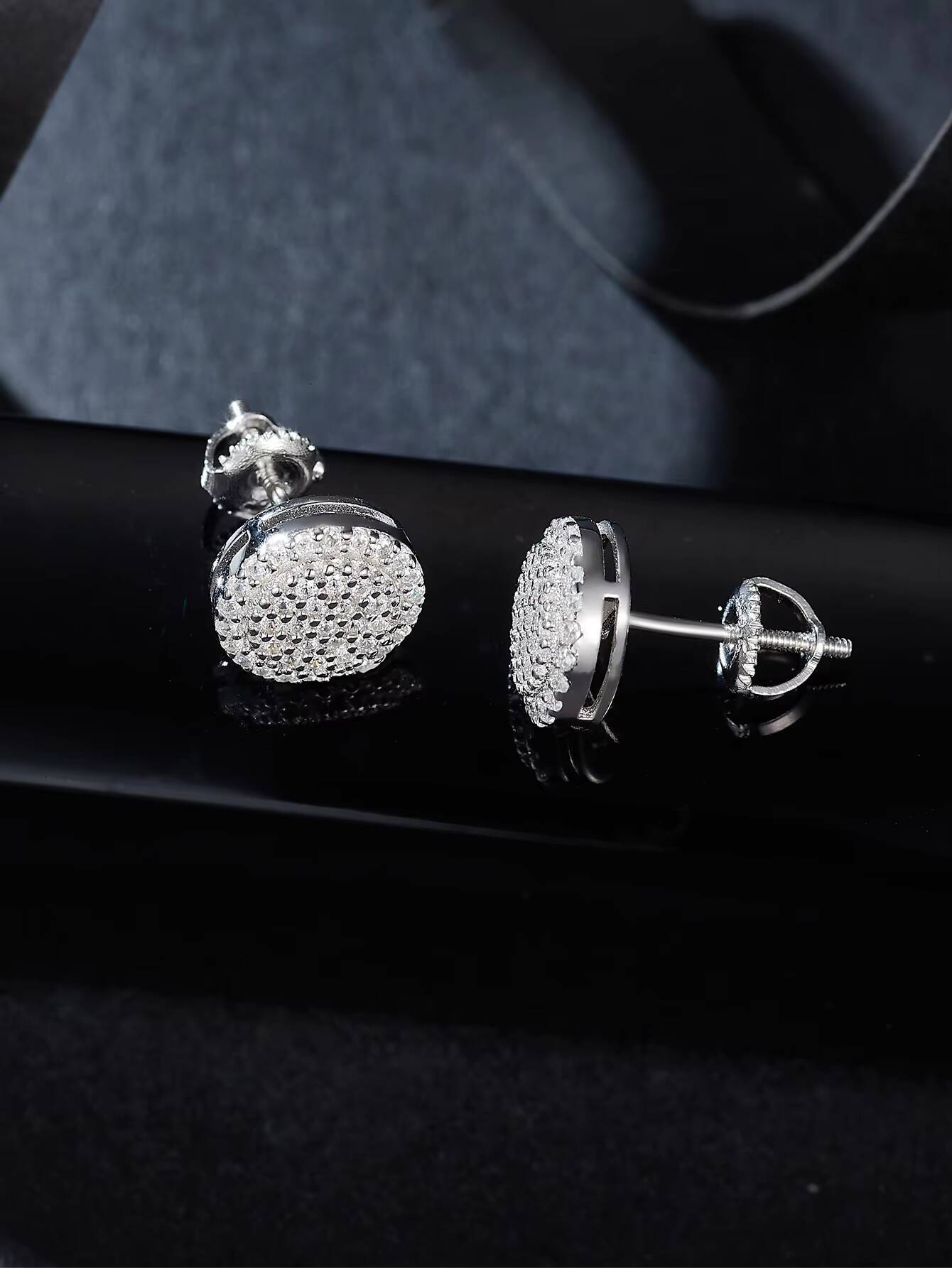 Certified GRA Fully Iced Out 925 Silver Stud Earrings VVS Diamond Tester Pass Moissanite Jewelry