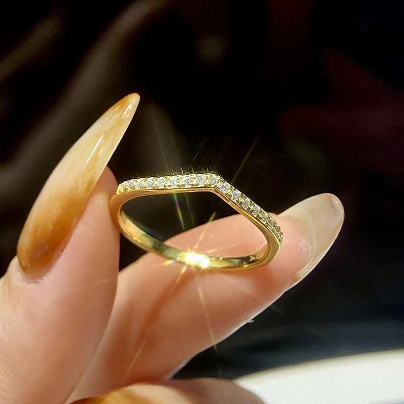 knb brilliant vshaped certified moissanite pure diamond rings for women gift real 925 sterling silver best quality fine jewelry