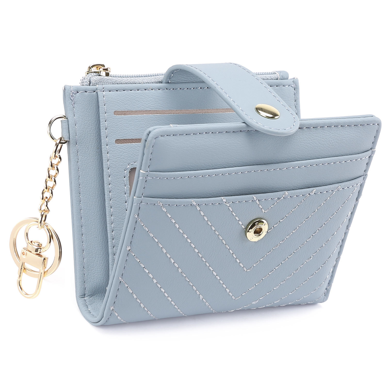 Designer Wallet New Hot Selling Women S Ultra Thin Wallet Double Fold PU Leather Card With Keychain Zipper ID Bag Luxury Wallet Key Pouch