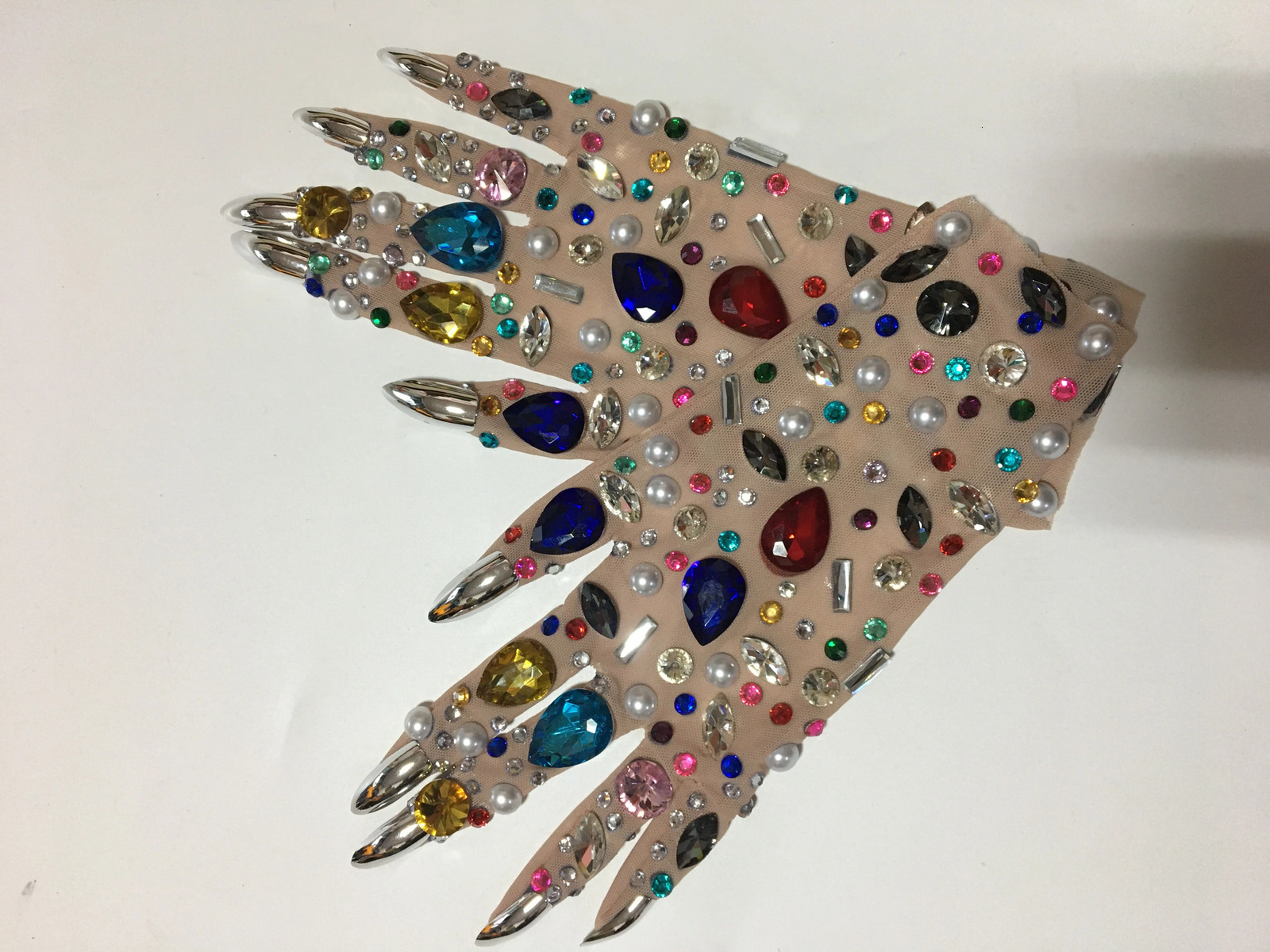 Sexy Rhinestone Mesh Gloves Shining Crystal Short Gloves Stage Performance Show Accessories Nightclub Party Outfit 250420