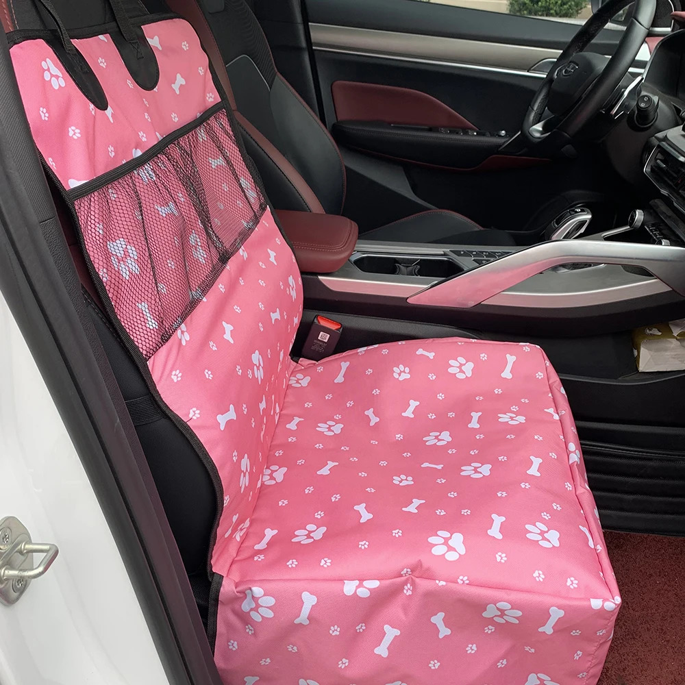 Durable scratch resistant dog seat cover for front seats with mesh pockets suitable for trucks and SUVs 250427