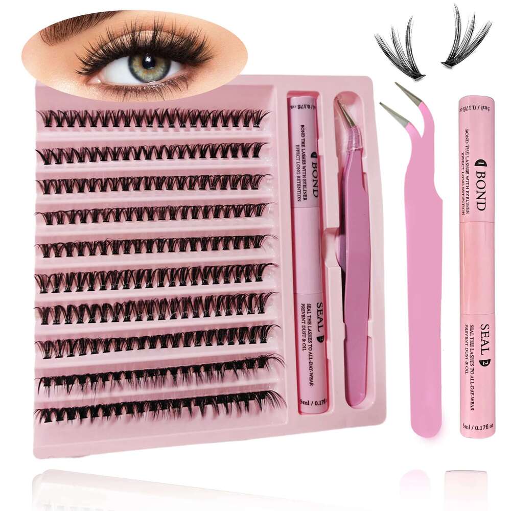 DIY Extension Kit Lash Bond and Seal Remover Eyelashes 200 PCS Clusters Makeup Tools for Lashes Gluing Glue
